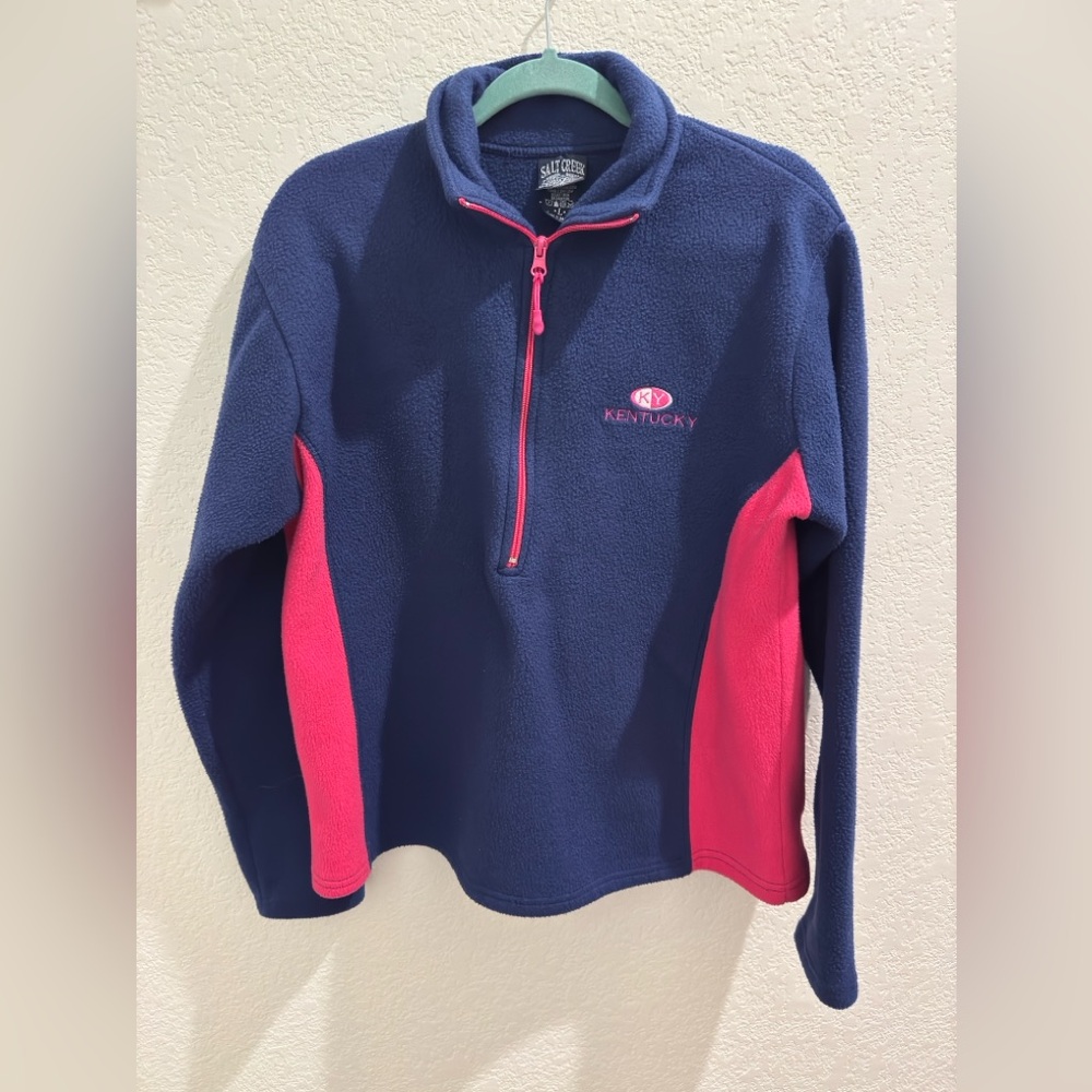 Salt Creek Blue and Pink Kentucky Quarter-Zip Fleece Pullover